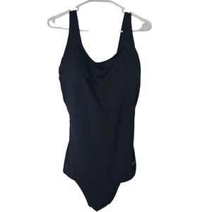 Dolfin Aquashape Womens Black One Piece Swimsuit Size 42/16 Athletic Swimwear